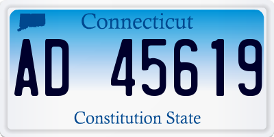 CT license plate AD45619