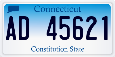 CT license plate AD45621