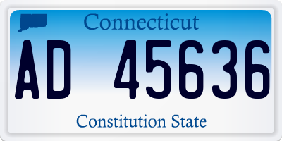 CT license plate AD45636