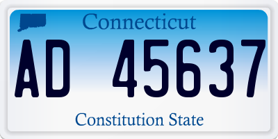 CT license plate AD45637