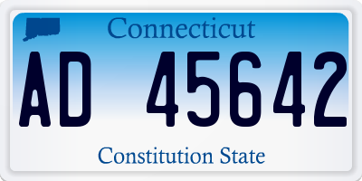 CT license plate AD45642