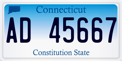 CT license plate AD45667