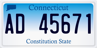 CT license plate AD45671