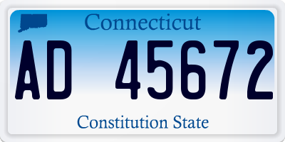 CT license plate AD45672