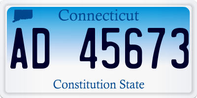 CT license plate AD45673