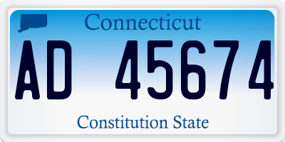 CT license plate AD45674