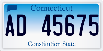 CT license plate AD45675