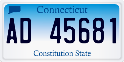 CT license plate AD45681