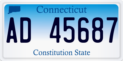 CT license plate AD45687