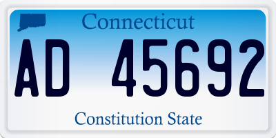 CT license plate AD45692
