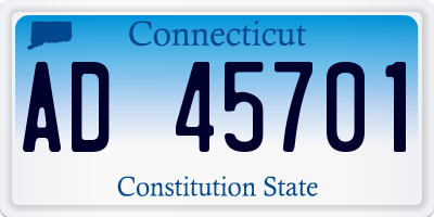CT license plate AD45701