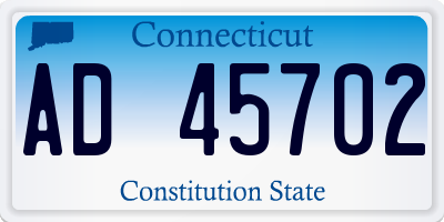CT license plate AD45702