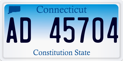 CT license plate AD45704