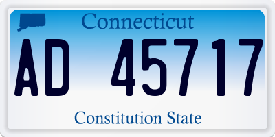 CT license plate AD45717