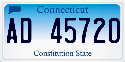 CT license plate AD45720