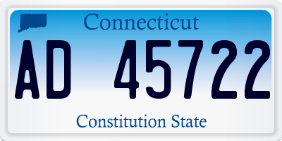 CT license plate AD45722