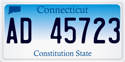 CT license plate AD45723