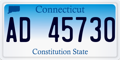 CT license plate AD45730
