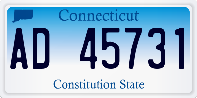 CT license plate AD45731