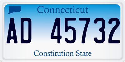 CT license plate AD45732