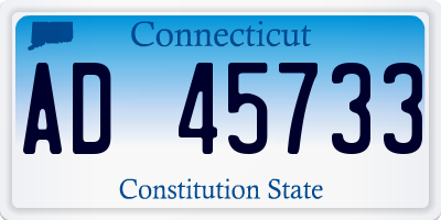 CT license plate AD45733