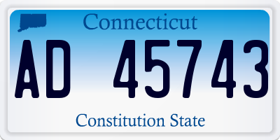 CT license plate AD45743