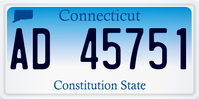CT license plate AD45751