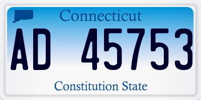 CT license plate AD45753
