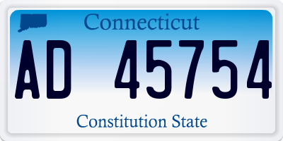 CT license plate AD45754