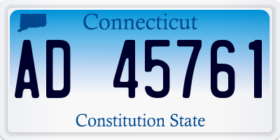 CT license plate AD45761