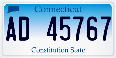 CT license plate AD45767