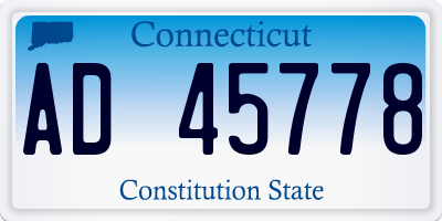 CT license plate AD45778