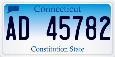 CT license plate AD45782