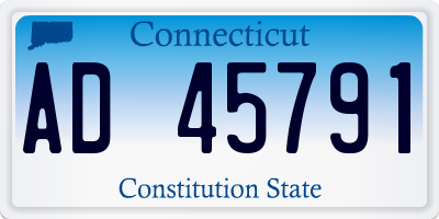 CT license plate AD45791