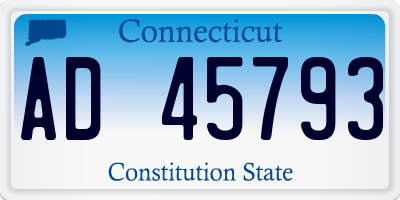 CT license plate AD45793