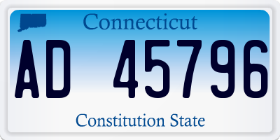 CT license plate AD45796