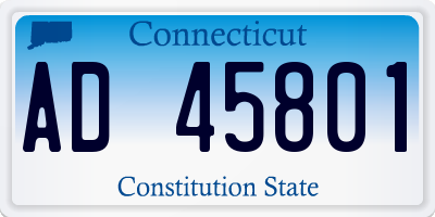 CT license plate AD45801