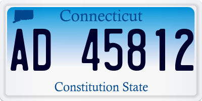 CT license plate AD45812