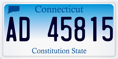 CT license plate AD45815