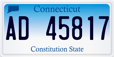 CT license plate AD45817