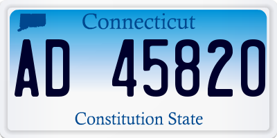 CT license plate AD45820
