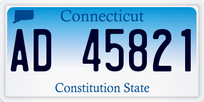 CT license plate AD45821