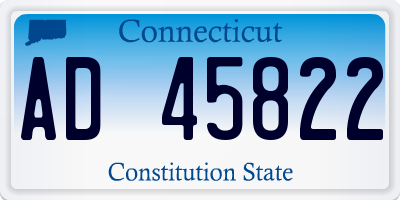 CT license plate AD45822