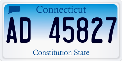 CT license plate AD45827
