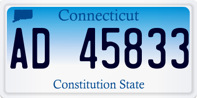 CT license plate AD45833