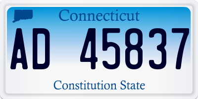 CT license plate AD45837