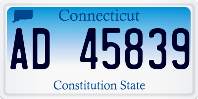 CT license plate AD45839