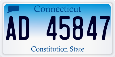 CT license plate AD45847