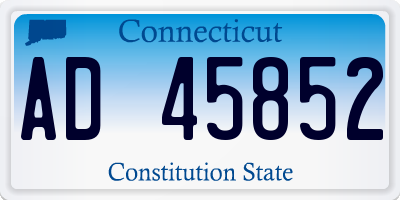 CT license plate AD45852
