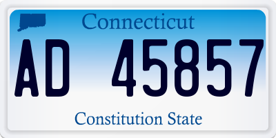 CT license plate AD45857